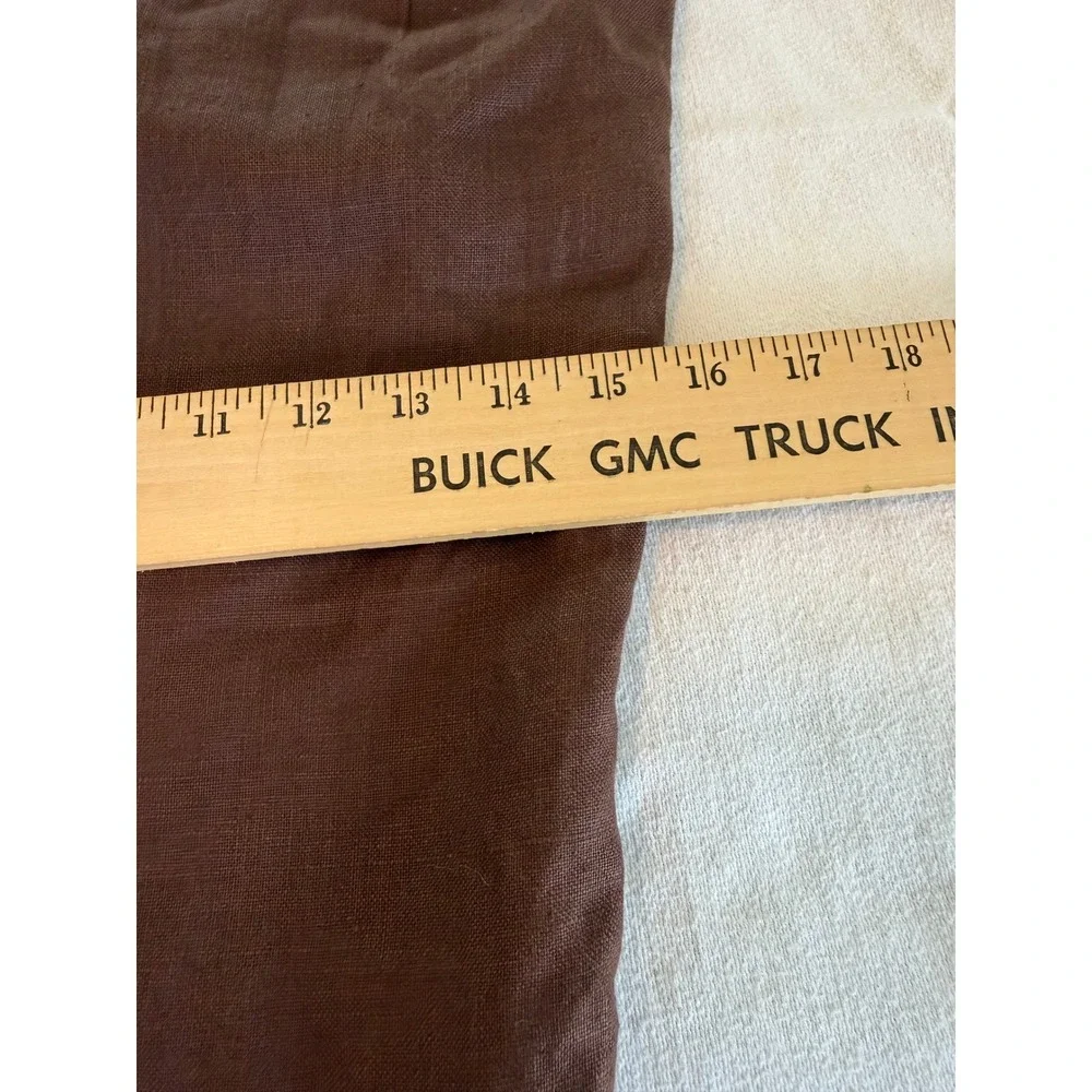 Men's Brown Pleated Trousers Linen Look Relaxed Fit Old Money Coastal 35 Waist